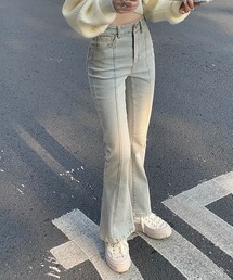 Jewelobe | フロントラインブーツカットデニムパンツ(デニムパンツ)