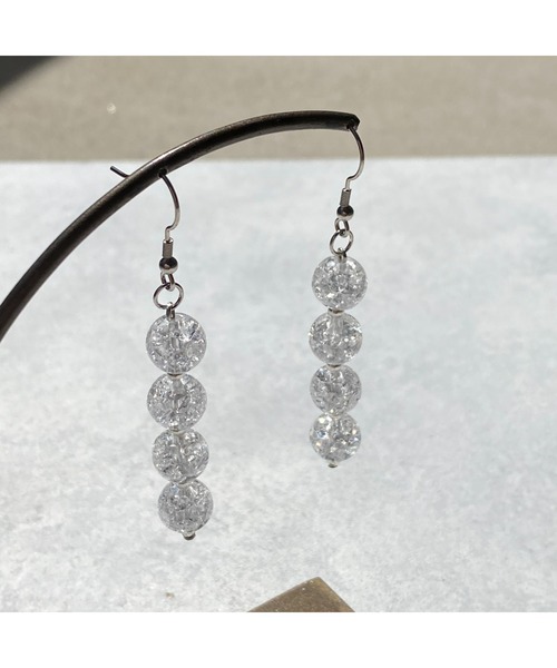 tone(トーン)の「【-lensa-】クラッシュビーズでシンプルピアス(MA)(ピアス(両耳用)・レディース・クリア・FREE)」の5枚目の写真