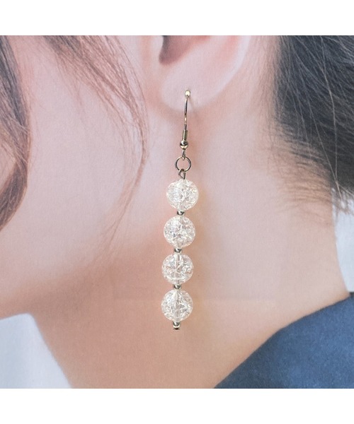 tone(トーン)の「【-lensa-】クラッシュビーズでシンプルピアス(MA)(ピアス(両耳用)・レディース・クリア・FREE)」の7枚目の写真