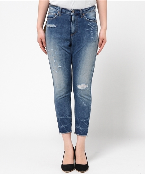 HOSU（ホス）の「スラウチクロップドDENIM (HOSU×Nowartt×And A)（デニムパンツ・レディース・ホワイト/ブルー・38/36）」の10枚目の写真