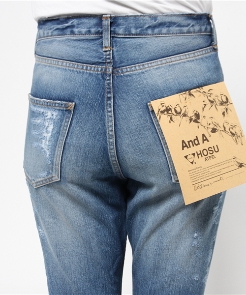 HOSU（ホス）の「スラウチクロップドDENIM (HOSU×Nowartt×And A)（デニムパンツ・レディース・ホワイト/ブルー・38/36）」の14枚目の写真