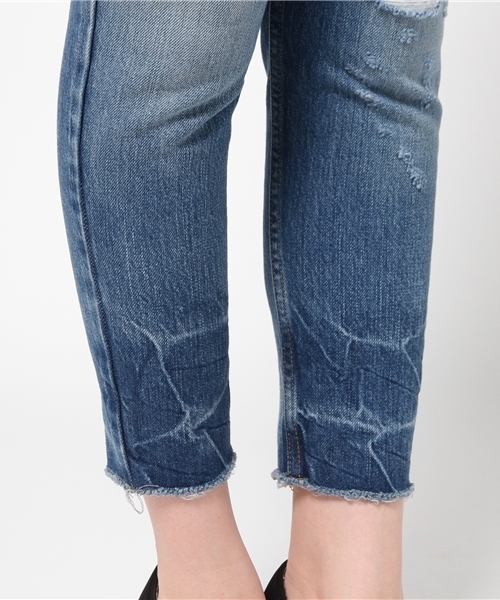 HOSU（ホス）の「スラウチクロップドDENIM (HOSU×Nowartt×And A)（デニムパンツ・レディース・ホワイト/ブルー・38/36）」の6枚目の写真