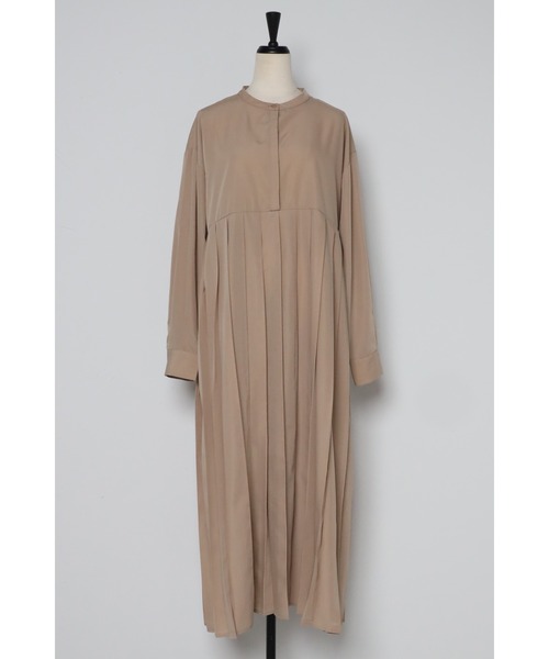 Bonjour Sagan（ボンジュールサガン）の「プリーツ切替バンドカラーワンピース（ワンピース・レディース・ホワイト/ベージュ・FREE）」の13枚目の写真