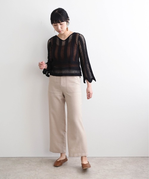 LHELBIE(レルビエ)の「刺繍レーストップス(その他トップス・レディース・ブラック/ライトベージュ・M)」の11枚目の写真