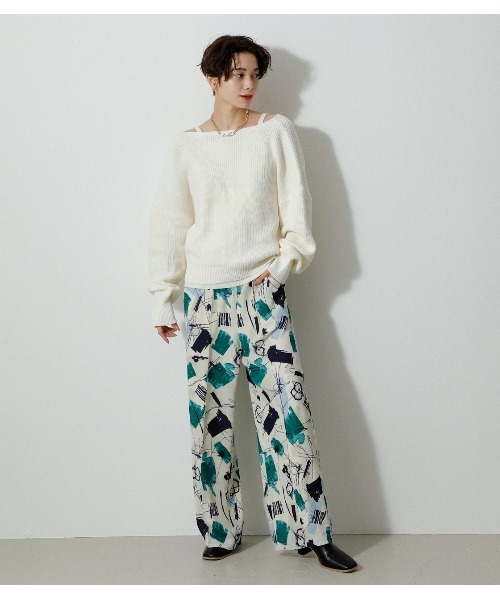 AZUL by moussy（アズールバイマウジー）の「MIX PAINT PANTS/ミックスペイントパンツ（その他パンツ・レディース・グリーン系その他/レッド系その他・SMALL/MEDIUM）」の3枚目の写真