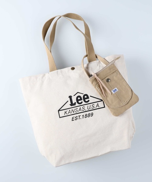 Lee（リー）の「【Lee】ポーチ付きトート【A4対応】（トートバッグ・レディース・ベージュ/カーキブラウン・ONE SIZE）」の2枚目の写真