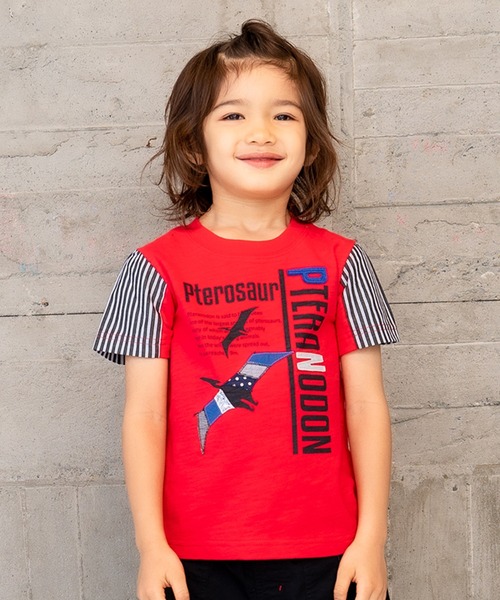 RAGMART(ラグマート)の「恐竜プリントTシャツ(Tシャツ/カットソー・キッズ・ブラック/レッド/オフホワイト/サックスブルー・110cm/100cm/120cm/130cm)」の4枚目の写真
