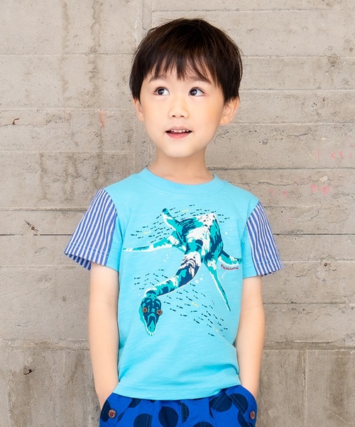 RAGMART(ラグマート)の「恐竜プリントTシャツ(Tシャツ/カットソー・キッズ・ブラック/レッド/オフホワイト/サックスブルー・110cm/100cm/120cm/130cm)」の3枚目の写真