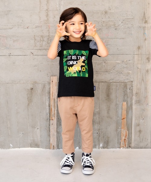 RAGMART(ラグマート)の「恐竜プリントTシャツ(Tシャツ/カットソー・キッズ・ブラック/レッド/オフホワイト/サックスブルー・110cm/100cm/120cm/130cm)」の10枚目の写真