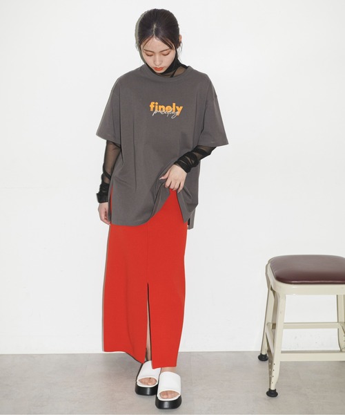 FREE'S MART(フリーズマート)の「◆ロゴプリント&刺繍オーバーサイズTシャツ(Tシャツ/カットソー・レディース・ホワイト/ブラック/ピンク・FREE)」の5枚目の写真
