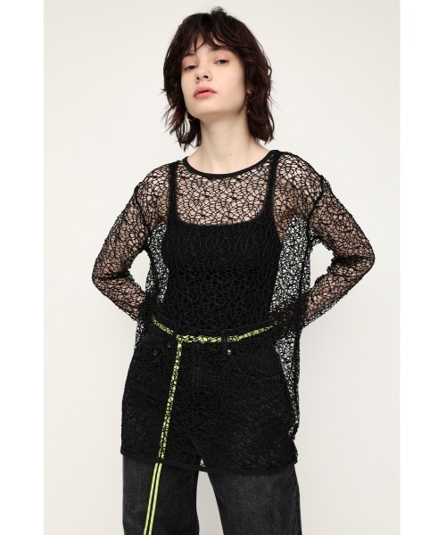 スライ 長袖メッシュトップス黒 新品 メンズ メッシュ トップス Lサイズ 長袖 Tシャツ 黒 メッシュ