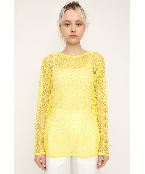 関税送料込み【Mame】ランダムリブ ロングスリーブトップス 長袖 SLY（スライ）の「RANDOM MESH L/S TOPS ランダム メッシュ