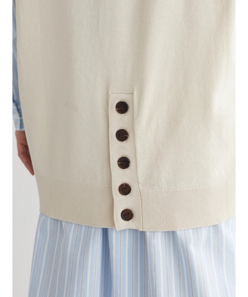 CRAFT STANDARD BOUTIQUE（クラフトスタンダードブティック）の「後ろボタンVネックチュニック　＊◆（ベスト・レディース・ブラック/グリーン/アイボリー・FREE）」の14枚目の写真