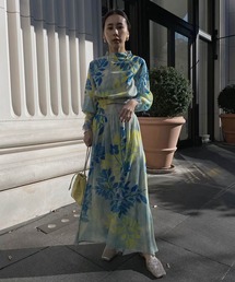 Ameri（アメリ）の「MEDI ROLLER ART CHIFFON DRESS（ワンピース