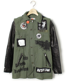 M 完品　HIRO 袖レザー　ミリタリー ジャケット　コモンスリーブ HIRO（ヒロ）の「ミリタリージャケット（ミリタリージャケット）」 - WEAR