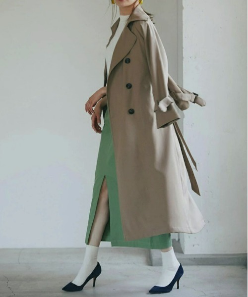 &. NOSTALGIA(アンドドットノスタルジア)の「トレンチコート(トレンチコート・レディース・イエロー/ブルー/グリーン/ライトベージュ/ベージュ系その他・FREE)」の2枚目の写真