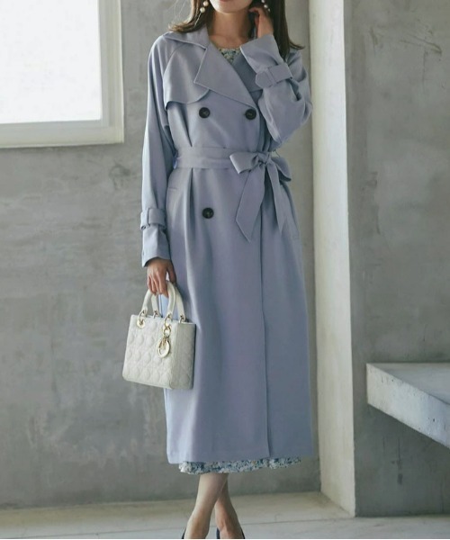 &. NOSTALGIA(アンドドットノスタルジア)の「トレンチコート(トレンチコート・レディース・イエロー/ブルー/グリーン/ライトベージュ/ベージュ系その他・FREE)」の4枚目の写真