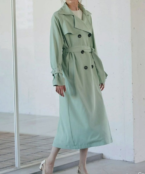 &. NOSTALGIA(アンドドットノスタルジア)の「トレンチコート(トレンチコート・レディース・イエロー/ブルー/グリーン/ライトベージュ/ベージュ系その他・FREE)」の3枚目の写真