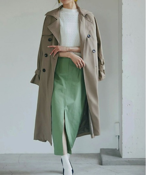 &. NOSTALGIA(アンドドットノスタルジア)の「トレンチコート(トレンチコート・レディース・イエロー/ブルー/グリーン/ライトベージュ/ベージュ系その他・FREE)」の12枚目の写真