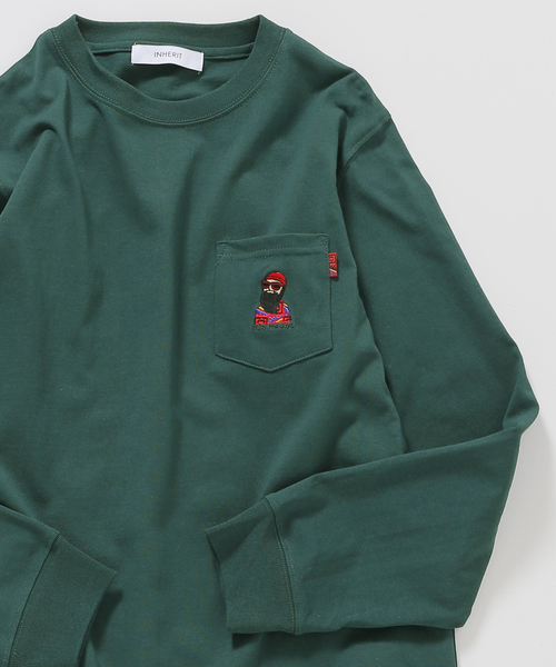 B.C STOCK(ベーセーストック)の「ENJOY GENTLEMAN ロングスリーブTシャツ(Tシャツ/カットソー・メンズ・グリーン/ブラック/ホワイト・SMALL/LARGE/MEDIUM)」の3枚目の写真