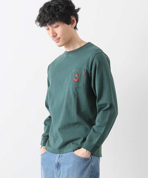B.C STOCK(ベーセーストック)の「ENJOY GENTLEMAN ロングスリーブTシャツ(Tシャツ/カットソー・メンズ・グリーン/ブラック/ホワイト・SMALL/LARGE/MEDIUM)」の6枚目の写真
