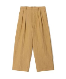リネン ワイドシルエットプリーツパンツ