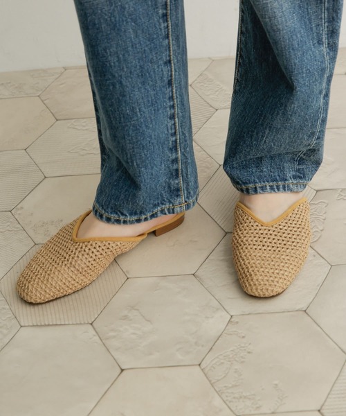 URBAN RESEARCH DOORS（アーバンリサーチドアーズ）の「メッシュスリッパ（サンダル・レディース・ブラウン/アイボリー/キャメル・38/36/37）」の3枚目の写真