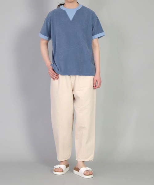OMNIGOD（オムニゴッド）の「[OMNIGOD womens / オムニゴッド] ミニパイル ショートスリーブトレーナー（Tシャツ/カットソー・レディース・ネイビー/ブラウン/オフホワイト・FREE）」の12枚目の写真