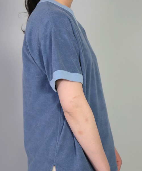 OMNIGOD（オムニゴッド）の「[OMNIGOD womens / オムニゴッド] ミニパイル ショートスリーブトレーナー（Tシャツ/カットソー・レディース・ネイビー/ブラウン/オフホワイト・FREE）」の10枚目の写真
