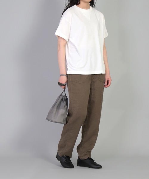 OMNIGOD（オムニゴッド）の「[OMNIGOD womens / オムニゴッド] ミニパイル ショートスリーブトレーナー（Tシャツ/カットソー・レディース・ネイビー/ブラウン/オフホワイト・FREE）」の22枚目の写真