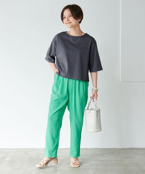 グリーンレーベルリラクシング ビックシルエット 緑 アースカラーTシャツ 古着 green label relaxing（グリーンレーベルリラクシング）の
