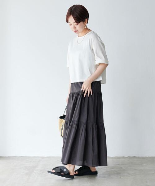 green label relaxing（グリーンレーベルリラクシング）の「【WEB限定】［ XS /H148-155㎝］ワイド クロップド Tシャツ（Tシャツ/カットソー・レディース・ホワイト/パープル/ダークグレー・XS）」の8枚目の写真