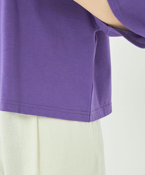 green label relaxing（グリーンレーベルリラクシング）の「【WEB限定】［ XS /H148-155㎝］ワイド クロップド Tシャツ（Tシャツ/カットソー・レディース・ホワイト/パープル/ダークグレー・XS）」の18枚目の写真