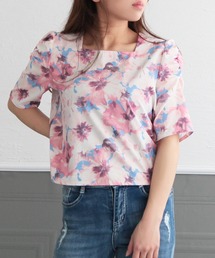 Julia Boutique | Amour Flower・スクエアネックパワショルトップス/22078(Tシャツ/カットソー)