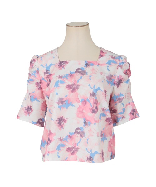 Julia Boutique(ジュリアブティック)の「Amour Flower・スクエアネックパワショルトップス/22078(Tシャツ/カットソー・レディース・オレンジ/ブルー・ONE)」の11枚目の写真