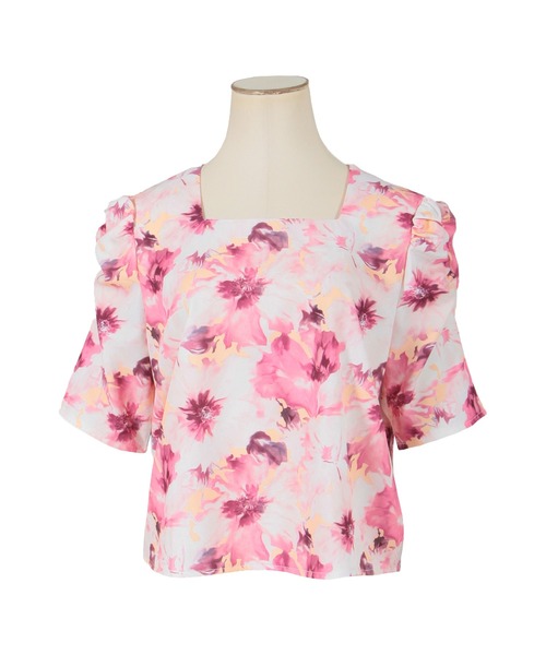 Julia Boutique(ジュリアブティック)の「Amour Flower・スクエアネックパワショルトップス/22078(Tシャツ/カットソー・レディース・オレンジ/ブルー・ONE)」の13枚目の写真