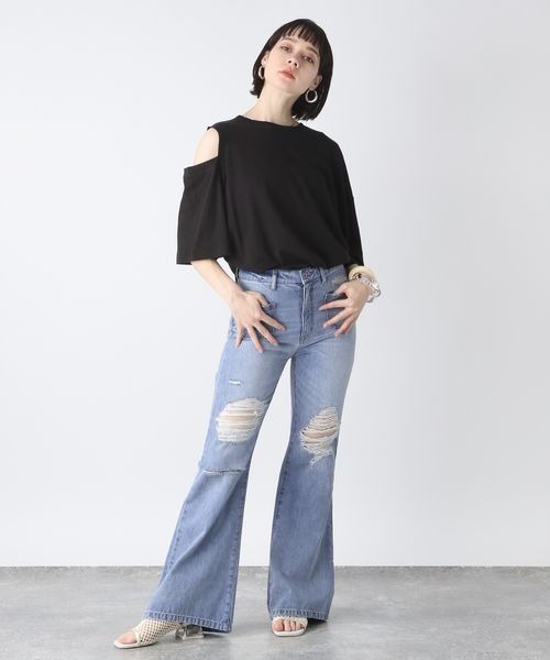 JEANASIS（ジーナシス）の「サスティナブルクラッシュフレアデニムパンツ/280023（デニムパンツ・レディース・ライトブルー/ブルー・SMALL/MEDIUM）」の14枚目の写真