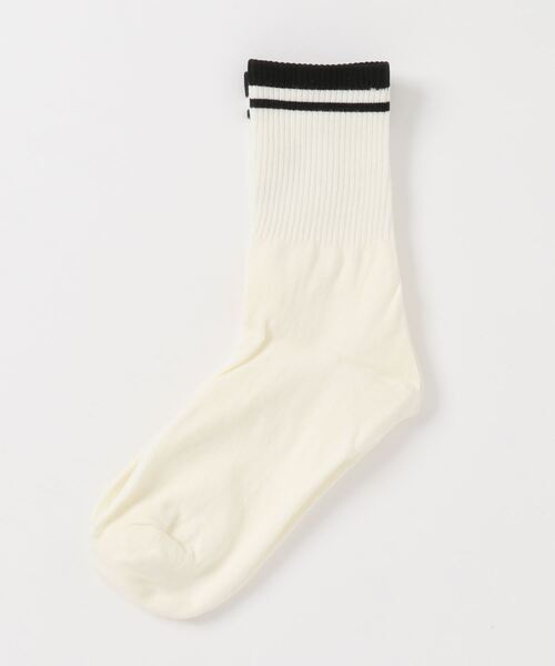Fun & Daily(ファンアンドデイリー)の「F&D : ツートンラインソックス(ソックス/靴下・メンズ・ホワイト/ブラック/ブラウン/グレー/ベージュ・FREE)」の6枚目の写真