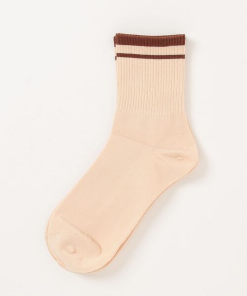 Fun & Daily(ファンアンドデイリー)の「F&D : ツートンラインソックス(ソックス/靴下・メンズ・ホワイト/ブラック/ブラウン/グレー/ベージュ・FREE)」の10枚目の写真