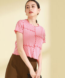 Ray BEAMS | Ray BEAMS / チェッカー パッチワーク Tシャツ(Tシャツ/カットソー)