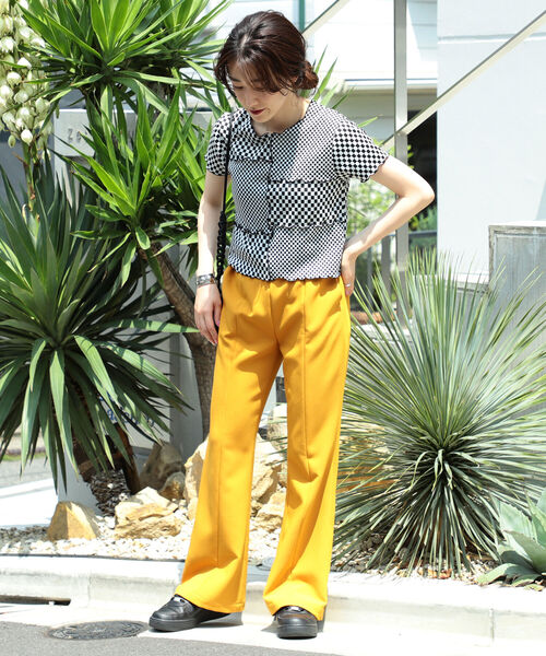 Ray BEAMS（レイビームス）の「Ray BEAMS / チェッカー パッチワーク Tシャツ（Tシャツ/カットソー・レディース・ブラック/レッド・ONE SIZE）」の8枚目の写真