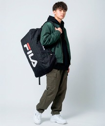 FILA（フィラ）の「【FILA/フィラ】 WEB限定 別注 筆記体 BIG ロゴ 3way  ボストンバッグ リュック ショルダーバッグ 大容量 47L（ボストンバッグ）」