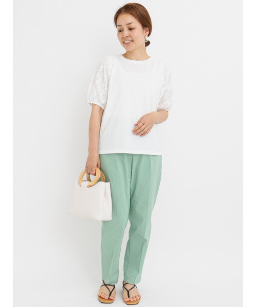Lugnoncure(ルノンキュール)の「ストレッチセンタープレステーパードパンツ(その他パンツ・レディース・ブラック/ベージュ/イエロー/グリーン・フリ-)」の11枚目の写真