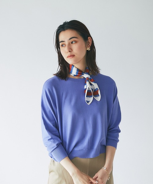 un dix cors（アンディコール）の「コーディネートのポイントに　ストライプスカーフ（バンダナ/スカーフ・レディース・ブラウン/ネイビー・FREE）」の7枚目の写真