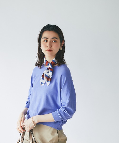 un dix cors（アンディコール）の「コーディネートのポイントに　ストライプスカーフ（バンダナ/スカーフ・レディース・ブラウン/ネイビー・FREE）」の10枚目の写真