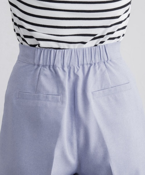 ［貴島明日香さん着用］リネンライクボタンデザインストレートパンツ