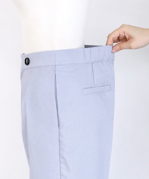 ［貴島明日香さん着用］リネンライクボタンデザインストレートパンツ