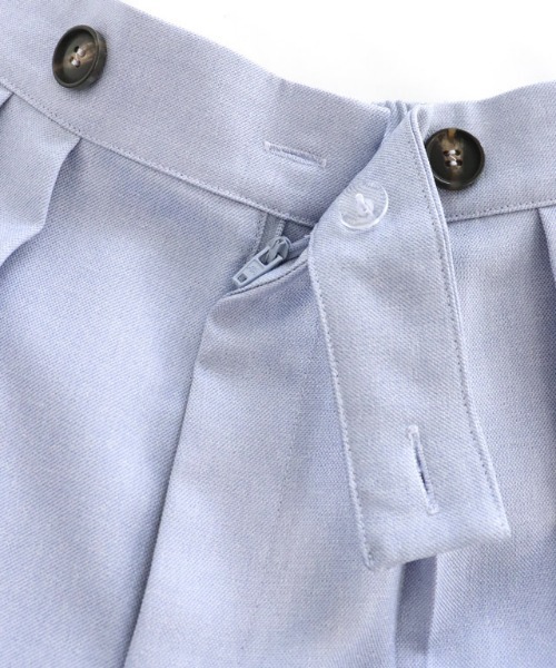 ［貴島明日香さん着用］リネンライクボタンデザインストレートパンツ