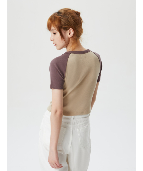 GAP（ギャップ）の「リブ カラーブロック Tシャツ（Tシャツ/カットソー・レディース・ベージュ/ホワイト/グリーン/ブルー・L/S/M/XS/XL/XXS）」の12枚目の写真