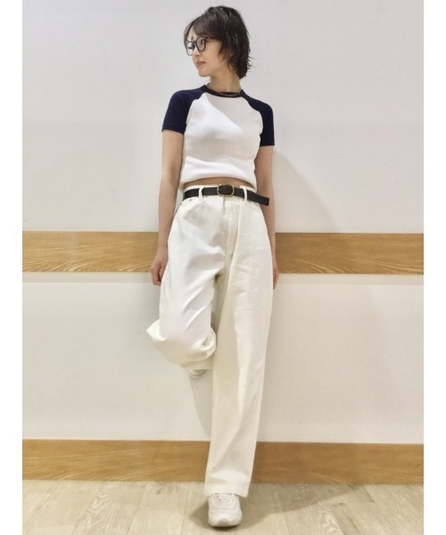 GAP（ギャップ）の「リブ カラーブロック Tシャツ（Tシャツ/カットソー・レディース・ベージュ/ホワイト/グリーン/ブルー・L/S/M/XS/XL/XXS）」の15枚目の写真